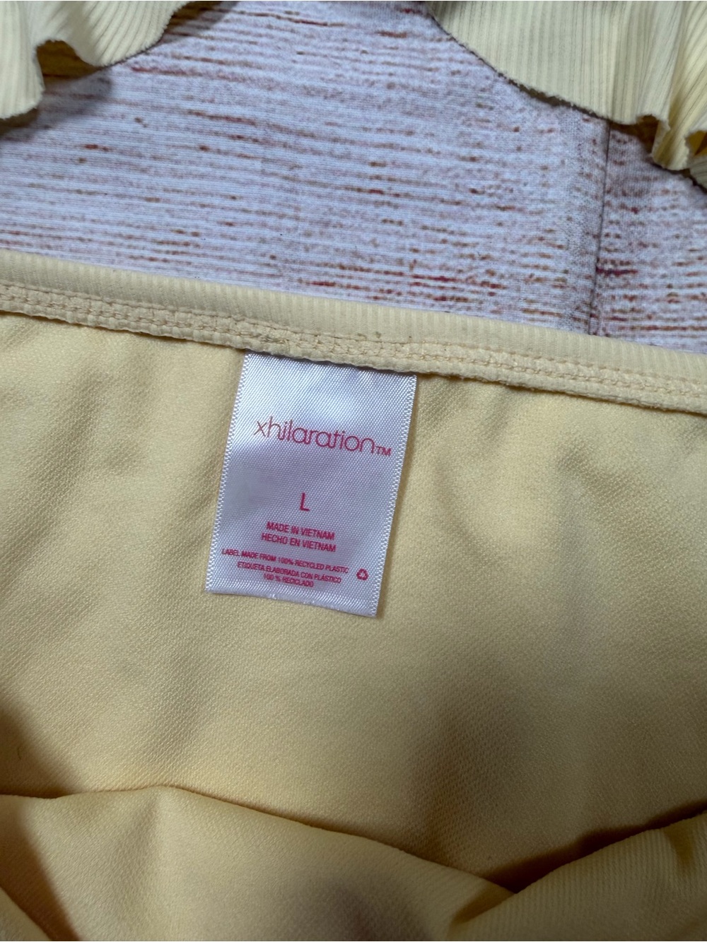 Butter Yellow Ruffle Ribbed Bikini Set with‎ Front Tie - Picture 4 of 8